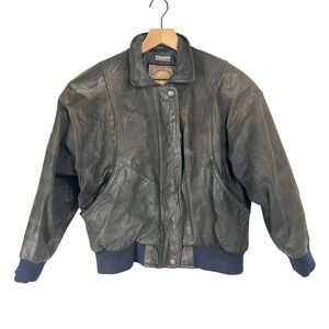 VTG Adventure Bound Wilsons Leather Bomber Jacket Thinsulate Women M Grunge Moto